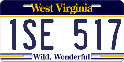 WV license plate 1SE517