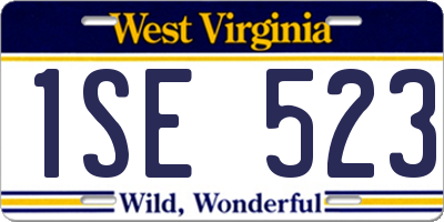 WV license plate 1SE523