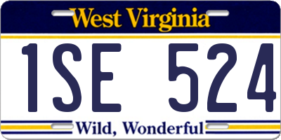 WV license plate 1SE524