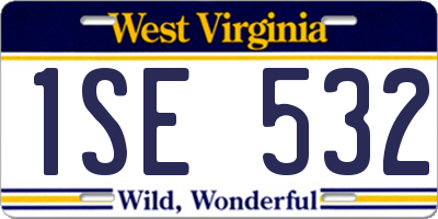 WV license plate 1SE532