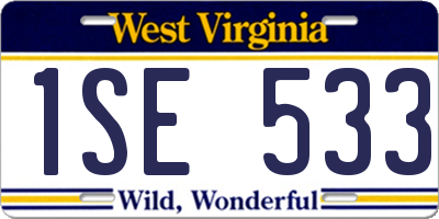 WV license plate 1SE533