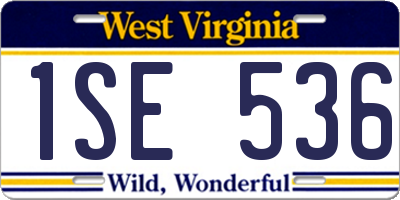 WV license plate 1SE536