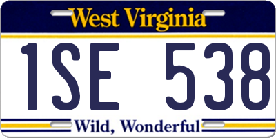 WV license plate 1SE538