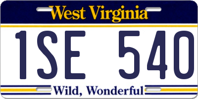 WV license plate 1SE540