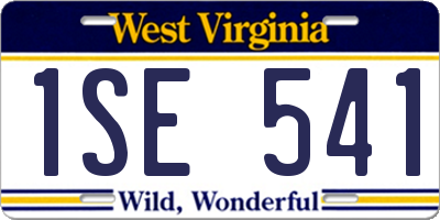 WV license plate 1SE541