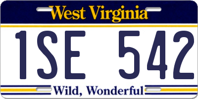 WV license plate 1SE542