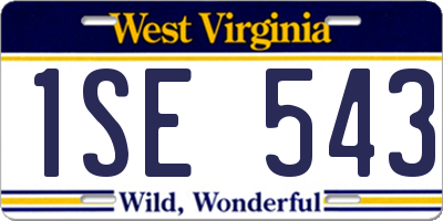WV license plate 1SE543