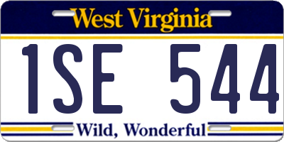 WV license plate 1SE544