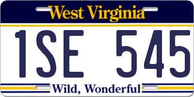 WV license plate 1SE545