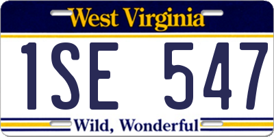 WV license plate 1SE547