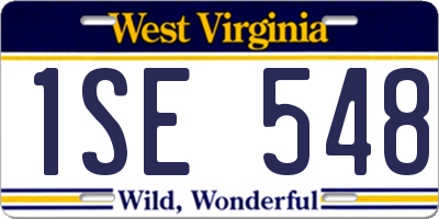 WV license plate 1SE548