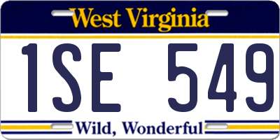 WV license plate 1SE549