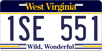 WV license plate 1SE551