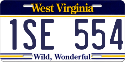 WV license plate 1SE554