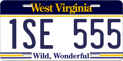 WV license plate 1SE555