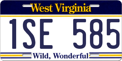 WV license plate 1SE585
