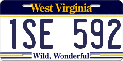 WV license plate 1SE592