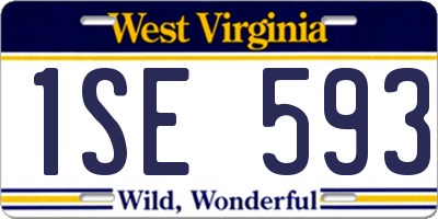 WV license plate 1SE593