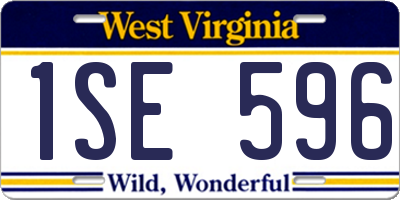 WV license plate 1SE596