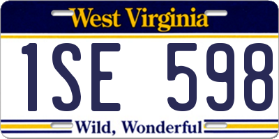 WV license plate 1SE598