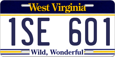 WV license plate 1SE601