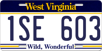 WV license plate 1SE603