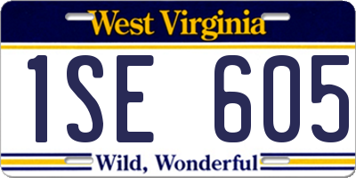 WV license plate 1SE605