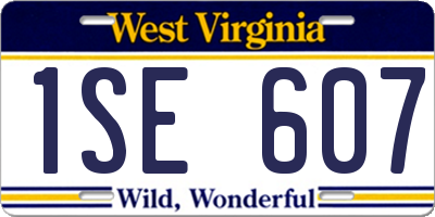 WV license plate 1SE607