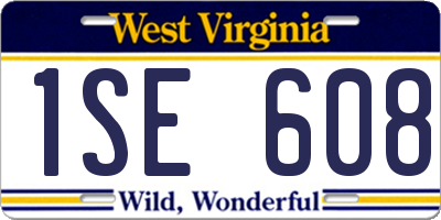 WV license plate 1SE608