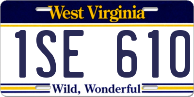 WV license plate 1SE610