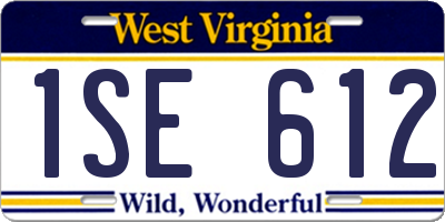 WV license plate 1SE612