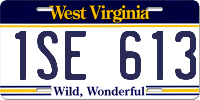 WV license plate 1SE613