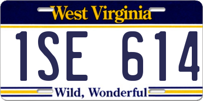 WV license plate 1SE614