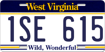 WV license plate 1SE615