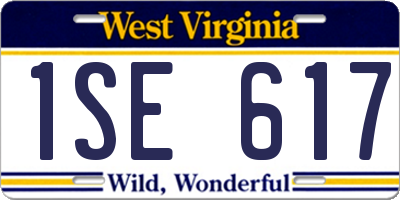 WV license plate 1SE617