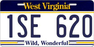 WV license plate 1SE620