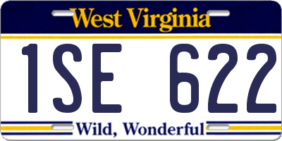 WV license plate 1SE622