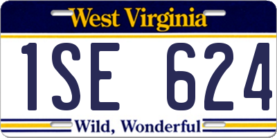 WV license plate 1SE624