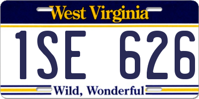 WV license plate 1SE626