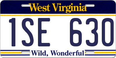 WV license plate 1SE630