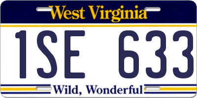 WV license plate 1SE633