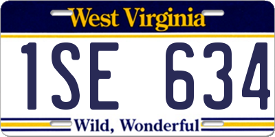 WV license plate 1SE634