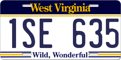WV license plate 1SE635