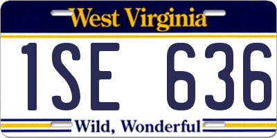 WV license plate 1SE636