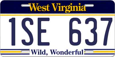 WV license plate 1SE637