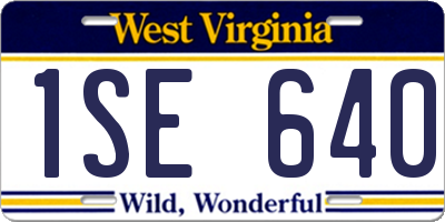 WV license plate 1SE640