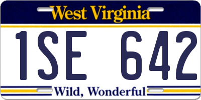WV license plate 1SE642