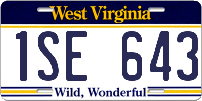 WV license plate 1SE643