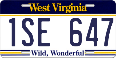 WV license plate 1SE647