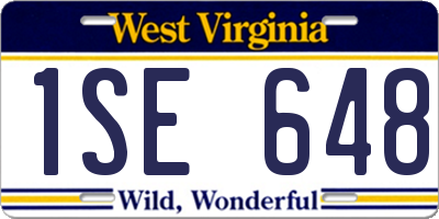 WV license plate 1SE648